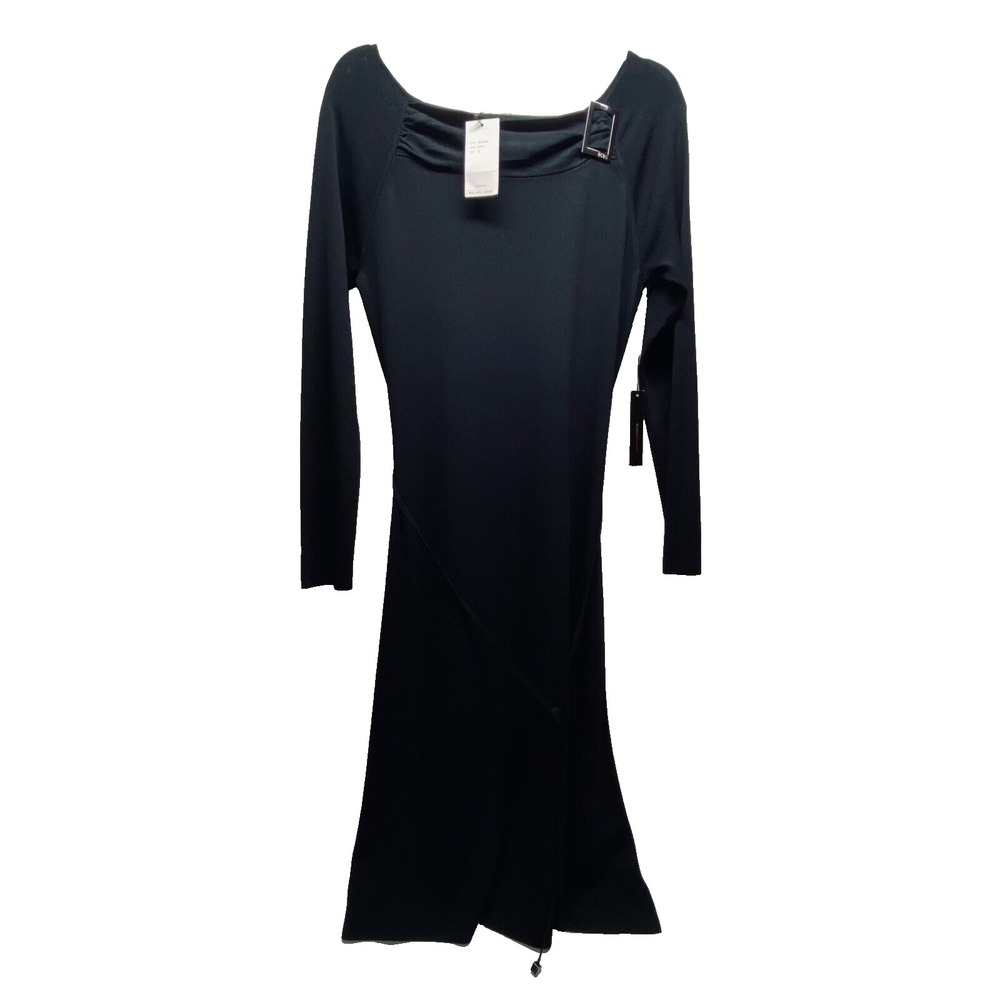 BCBG Maxazria Dress Women's XL Black Ribbed Knit Classic Cocktail Party $250 NWT